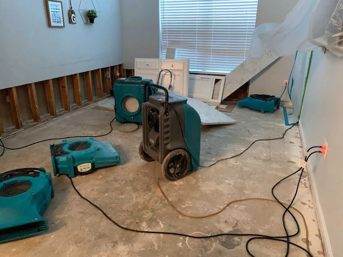 Dehumidifier in flood-cut room for Water Extraction & Removal in Forest Hill